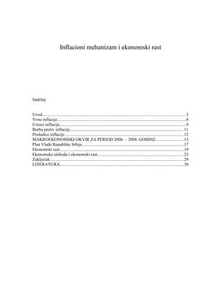 Inflacioni mehanizam i ekonomski rast