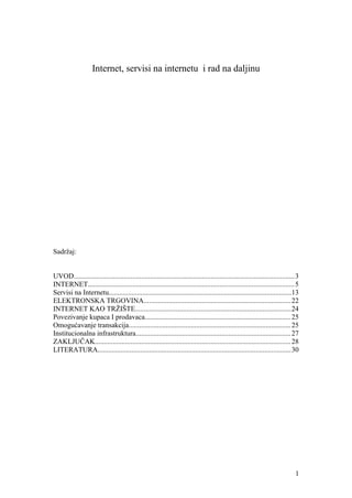 Internet, servisi na internetu  i rad na daljinu