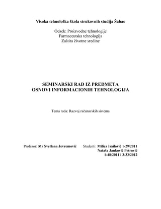 Razvoj racunarskih sistema