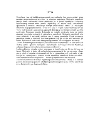 Uticaj motivacije na zaposlene