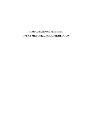 Opca i medijska komunikologija