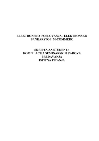 Elektronsko poslovanje, elektronsko bankarstvo, m-commerc