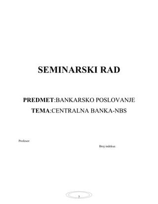 Centralna banka – NBS