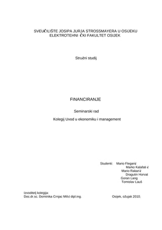 Uvod u ekonomiku i menadžment