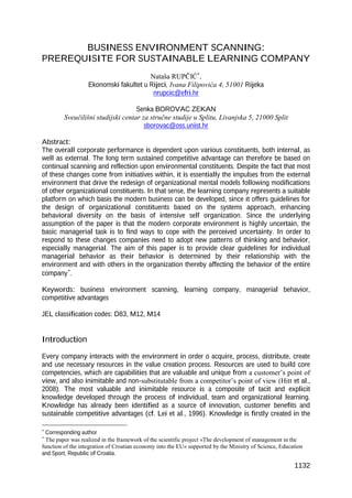 Business environment scanning