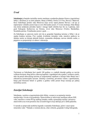 Turisticke vrednosti Sokobanje