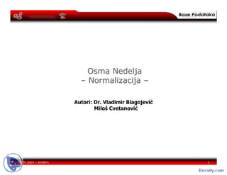 Normalizacija baza podataka