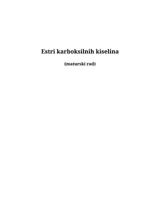 Estri karboksilnih kiselina