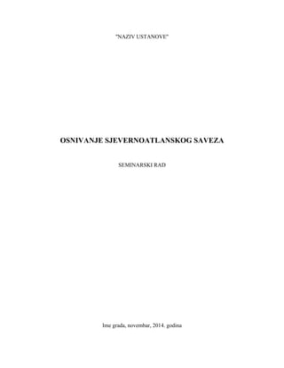 Osnivanje Sjevernoatlanskog saveza