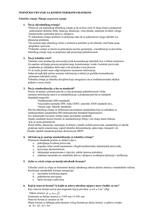 Tehnicko crtanje-odgovori na ispitna pitanja