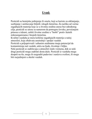 Pesticidi i životna sredina – vazduh