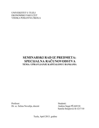 Upravljanje kapitalom u bankama