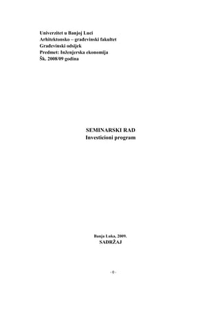 Investicioni program