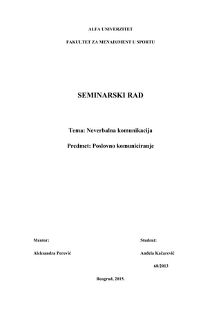 Neverbalna komunikacija