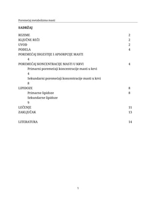 Poremećaj metabolizma masti