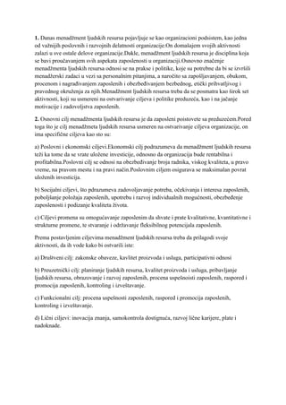 Pitanja i odgovori – Menadžment ljudskih resursa