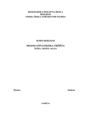 Tržište akcija
