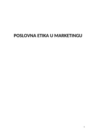 Poslovna etika u marketingu