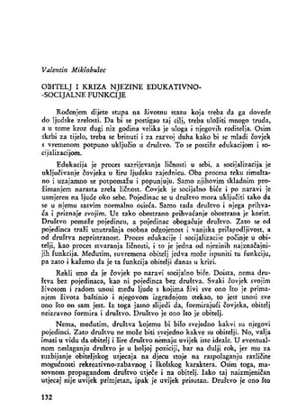 Obitelj i kriza – Njezine edukativno-socijalne funkcije