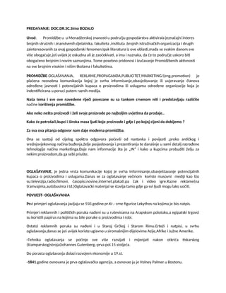 Promidžba i sistemi informisanja u preduzećima