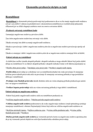 Ekonomika preduzeća:skripta za ispit
