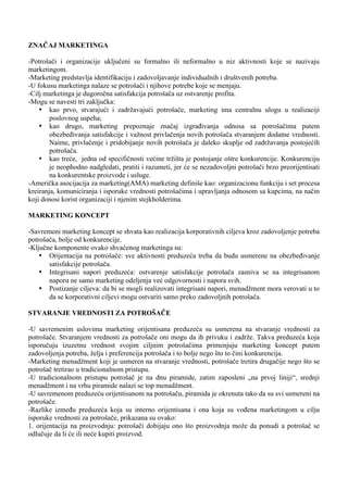 Marketing:skripta za kolokvijum