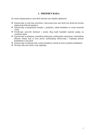 Stručna praksa – Auto škola