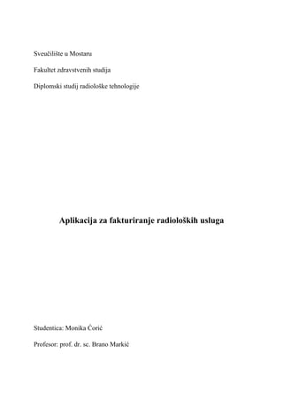 Aplikacija za fakturiranje radioloških usluga