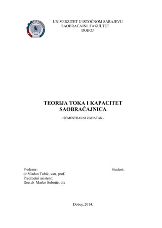 Teorija toka i kapacitet saobraćajnica