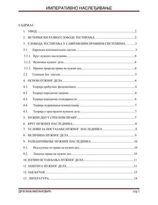 Nasledno pravo – Imperativno nasledjivanje