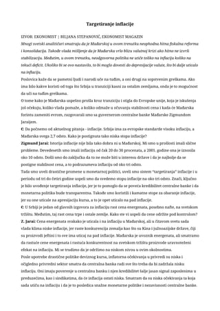 Targetiranje inflacije