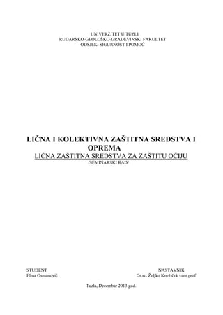 Lična zaštita sredstva za zastita ociju