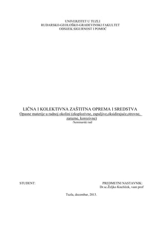 Opasne materije u radnoj okolini