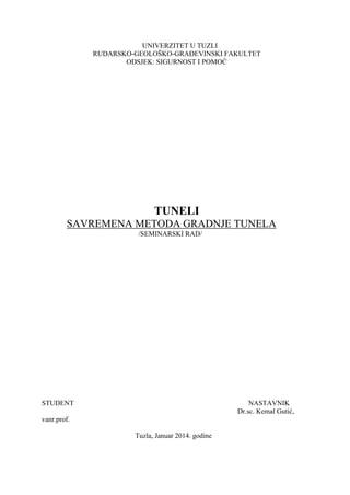 Savremena metoda gradnje tunela