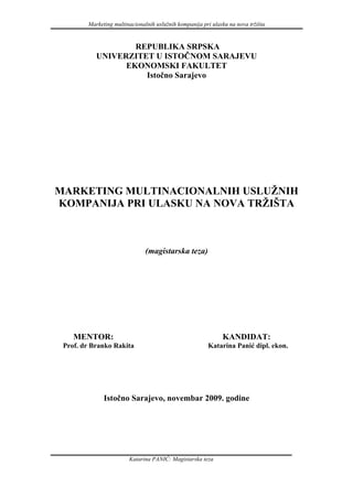Marketing multinacionalnih banaka pri ulasku na nova tržišta