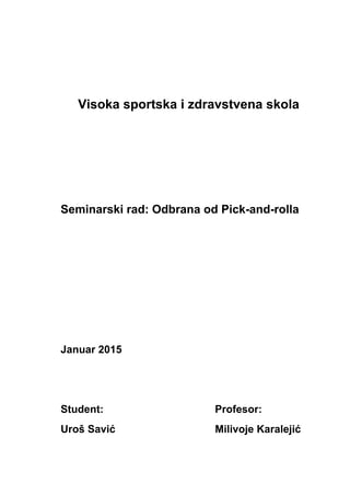 Odbrana od Pick-and-rolla