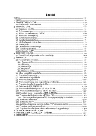 Projekat električnih instalacija