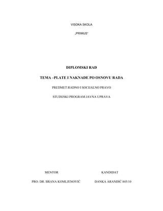 Plate i naknade po osnovu rada