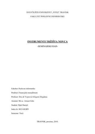 Instrumenti tržišta novca