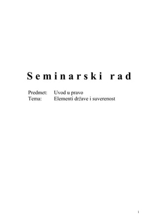 Elementi države i suverenost
