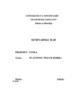 Platonov pojam dobra