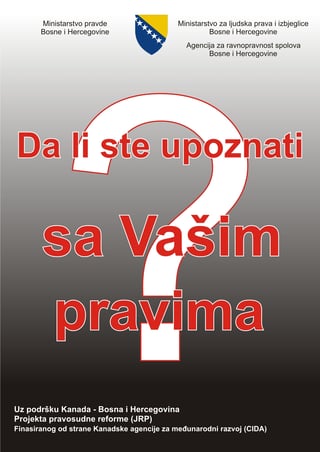 Da li ste upoznati sa vašim pravima
