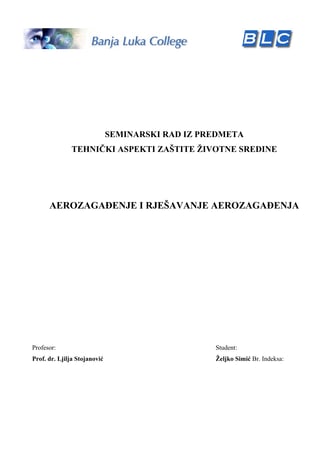 Aerozagađenje i rešavanje aerozagađenja