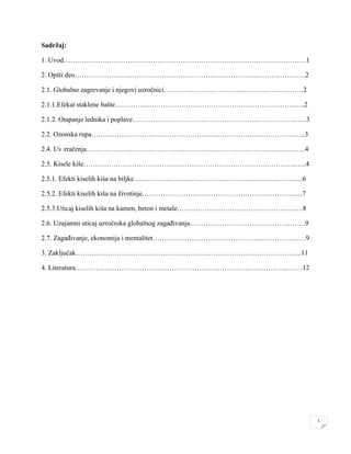 Osnovni uzroci globalnih ekoloških problema