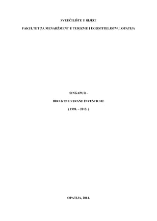 Direktne strane investicije- Singapur