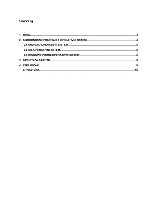 Bezbjednost smartphone uređaja. Kada nastaju problemi? Kako se zaštititi?