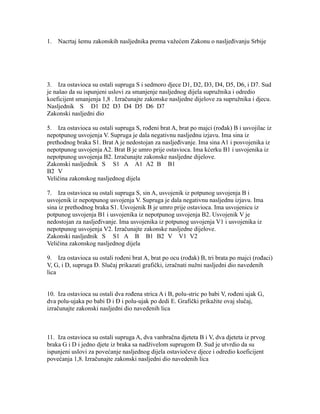 Nasledno pravo – Prvi kolokvijum