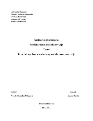 Prva I druga faza standardnog modela procesa revizije