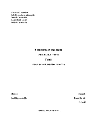 Međunarodno tržište kapitala