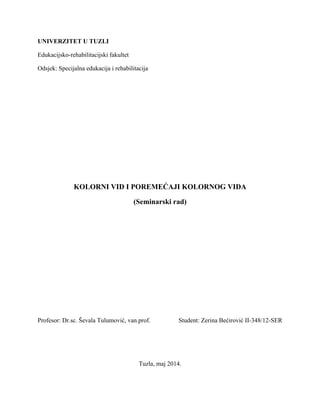 Kolorni vid i poremećaji kolornog vida